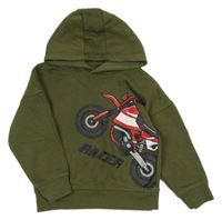 Khaki mikina s motorkou a kapucí PRIMARK