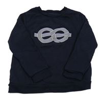 Tmavomodrá mikina s potiskem 