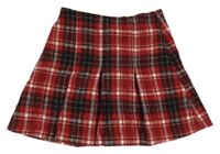 Červeno-černá kostkovaná vlněná sukně Next