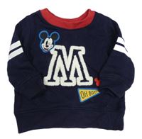 Tmavomodrá lehká mikina s písmenem a Mickeym GAP