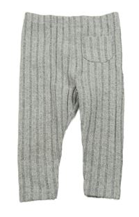 Šedé žebrované úpletové legíny primark