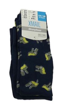 Nové - Tmavomodré punčocháče s dinosaury x-mail