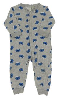 Šedý overal s modrými příšerkami H&M