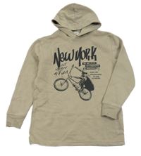 Šedá mikina s potiskem a kapucí C&A