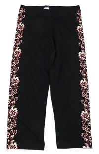 Černé crop legíny se vzorem 