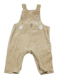 Světlebéžové sametové laclové tepláky s čumákem Mothercare