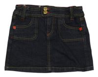 Tmavomodrá riflová sukně s kapsami Zara