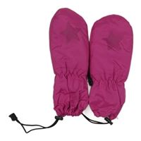 Růžové šusťákové zateplené palcové rukavice 