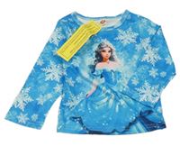 Nové - modré triko s vločkami a princeznou shein