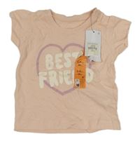 Nové - světlerůžové tričko s nápisem Primark