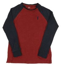 Vínovo-tmavomodré triko s výšivkou Next