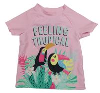 Světlerůžové UV tričko s tukany H&M