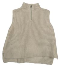 Krémová vlněná vesta se zipem H&M