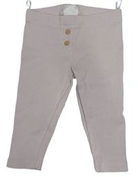 Světlerůžové žebrované legíny s knoflíky C&A