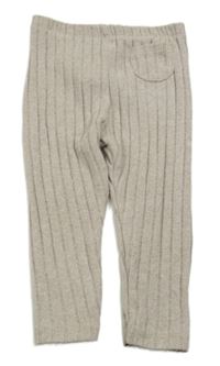 Béžové melírované úpletové žebrované legíny Primark