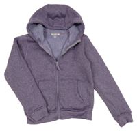 Fialová melírovaná propínací zateplená pletená funkční bunda s kapucí Mountain Warehouse