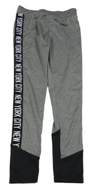 Šedo-černé sportovní legíny s nápisy Yd.