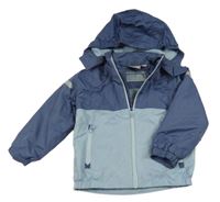 Světlemodro-šedomodrá šusťáková zateplená bunda s kapucí Impidimpi