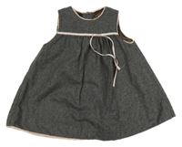 Šedo-světlerůžové šaty s mašlí 