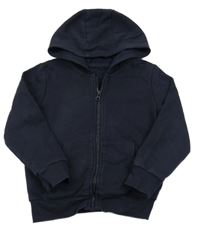 Tmavomodrá propínací mikina s kapucí George