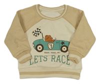 Béžová mikina s autem a nápisy Dunnes