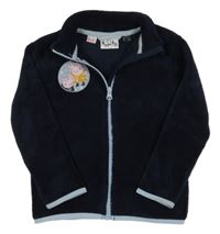 Tmavomodrá plyšová propínací mikina s Peppou a Tomíkem 