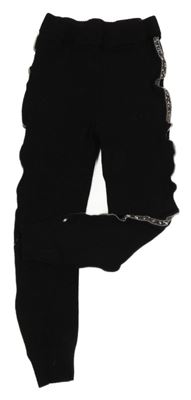 Černé pletené tepláky s třpytivými pruhy Primark