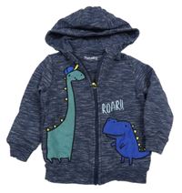 Tmavomodrá melírovaná mikina s diny a kapucí Nutmeg