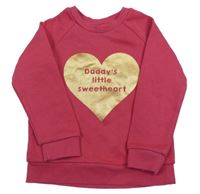 Fuchsiová mikina se srdcem a nápisem Primark