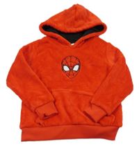 Červená plyšová mikina se Spidermanem a kapucí Marvel