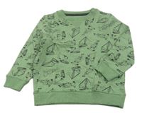 Zelená mikina s bagry Nutmeg