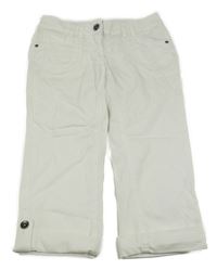 Bílé capri plátěné kalhoty C&A