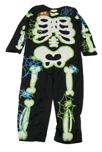 Kostým - Černý overal s kostrou a pavouky F&F