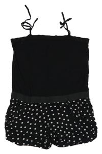 Černý kraťasový overal s puntíky H&M