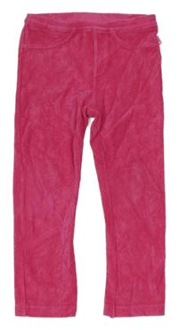 Fuchsiové žebrované sametové tregíny Jojo Maman Bébé