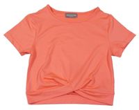 Korálové sportovní crop tričko 