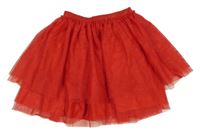 Červená tylová třpytivá sukně H&M