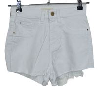 Dámské bílé riflové roztřepené kraťasy River Island 