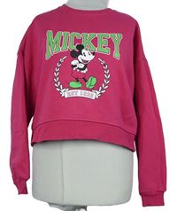 Dámská tmavorůžová crop mikina s Mickeym Disney 