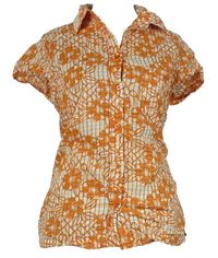 Dámská oranžovo-bílá květovaná halenka H&M