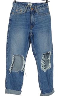 Dámské světlemodré petite rifle s dírami zn. River Island vel. 32