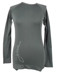 Dámské tmavošedo-šedé funkční triko s nápisem 