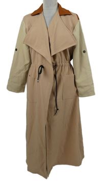 Dámský růžovo-béžovo-cihlový kabátový cardigán 