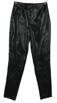 Dámské černé koženkové kalhoty Shein 