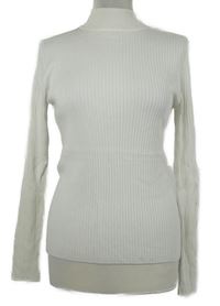 Dámský bílý žebrovaný svetr se stojáčkem Primark 