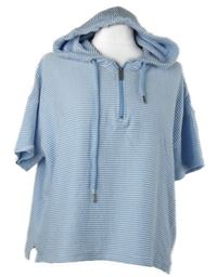 Dámské světlemodro-bílé pruhované tričko s kapucí Gina Benotti 