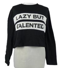 Dámská černá crop mikina s nápisem Terranova 