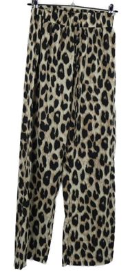 Dámské béžovo-černé vzorované volné kalhoty 