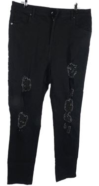 Dámské černé skinny rifle s prošoupáním PrettyLittle Thing