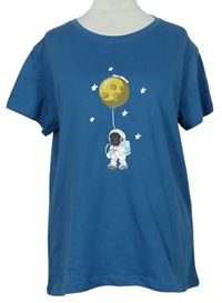 Dámské tmavomodré tričko s kosmonautem Shein 